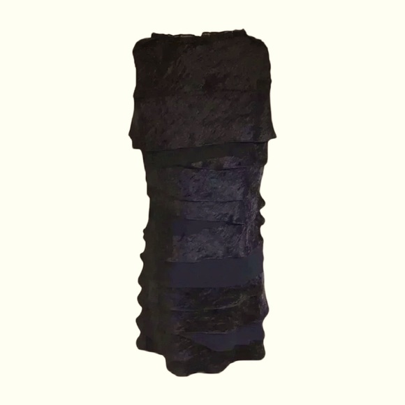 SL Fashions Black Tiered Sheath Cocktail Dress - Picture 4 of 7